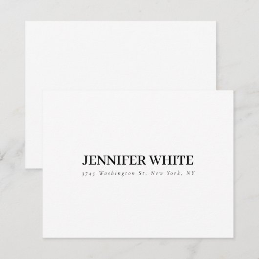 Calligrafie Elegant Black & White Bold Retro RSVP Kaartje (Voorkant / Achterkant)