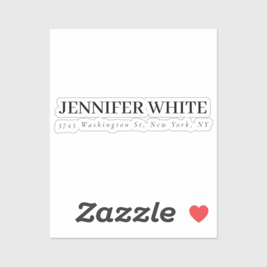 Calligrafie Elegant Black & White Bold Retro Sticker (Vel)
