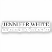 Calligrafie Elegant Black & White Bold Retro Sticker (Voorkant)