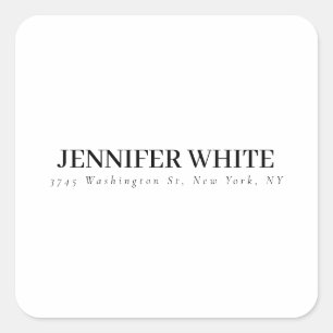 Calligrafie Elegant Black & White Bold Retro Vierkante Sticker
