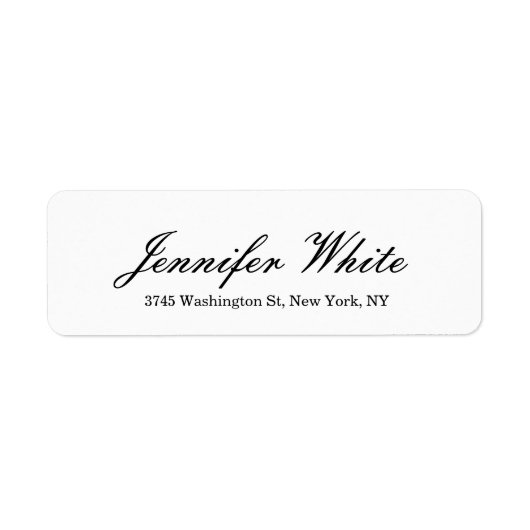 Calligrafie Elegant Black & White klassiek Etiket (Voorkant)