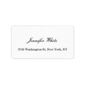 Calligrafie Elegant Black & White klassiek Etiket (Voorkant)