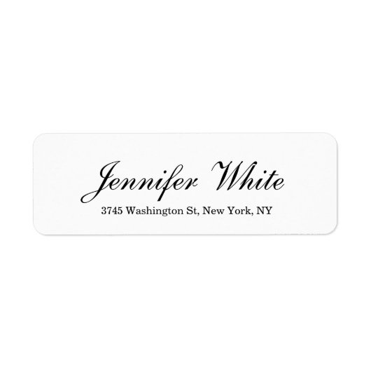 Calligrafie Elegant Black & White klassiek Etiket (Voorkant)