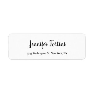 Calligrafie Elegant Black & White Plain Simple Etiket