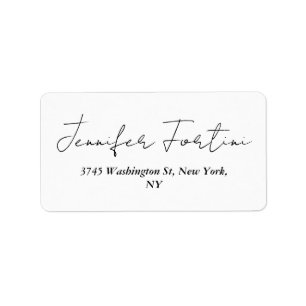 Calligrafie Elegant Black & White Plain Simple Etiket