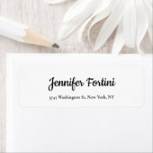 Calligrafie Elegant Black & White Plain Simple Etiket (Insitu)