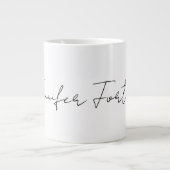 Calligrafie Elegant Black & White Plain Simple Grote Koffiekop (Voorkant)