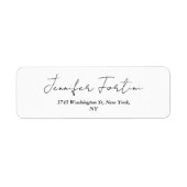 Calligrafie Elegant Black & White Plain Simple Lab Etiket (Voorkant)