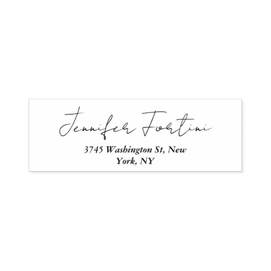 Calligrafie Elegant Black & White Plain Simple Lab Zelfinktende Stempel (Design)