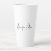 Calligrafie Elegant Black & White Plain Simple Latte Mok (Voorkant)