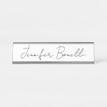 Calligrafie Elegant Black White Plain Simple Name