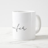 Calligrafie Elegant Black White Plain Simple Name Grote Koffiekop (Voorkant rechts)