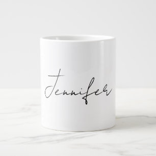 Calligrafie Elegant Black White Plain Simple Name Grote Koffiekop