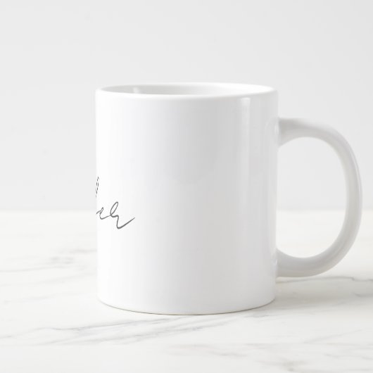 Calligrafie Elegant Black White Plain Simple Name Grote Koffiekop (Rechts)