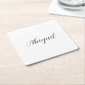 Calligrafie Elegant Black White Plain Simple Name Kartonnen Onderzetters (Schuin)