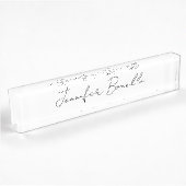 Calligrafie Elegant Black White Plain Simple Name Naambordje
