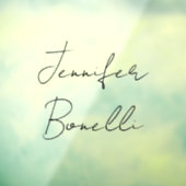 Calligrafie Elegant Black White Plain Simple Name Raamsticker (Vel 3)