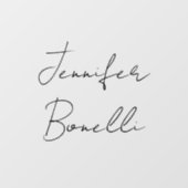 Calligrafie Elegant Black White Plain Simple Name Raamsticker (Vel)