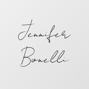 Calligrafie Elegant Black White Plain Simple Name Raamsticker