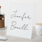 Calligrafie Elegant Black White Plain Simple Name Reclamebord Met Voetstuk (Insitu)