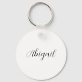 Calligrafie Elegant Black White Plain Simple Name Sleutelhanger (Voorkant)