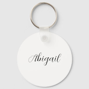 Calligrafie Elegant Black White Plain Simple Name Sleutelhanger