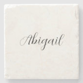 Calligrafie Elegant Black White Plain Simple Name Stenen Onderzetter (Voorkant)
