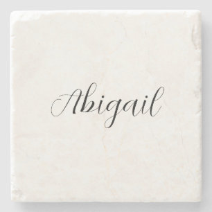 Calligrafie Elegant Black White Plain Simple Name Stenen Onderzetter