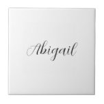 Calligrafie Elegant Black White Plain Simple Name Tegeltje<br><div class="desc">Op zoek naar een mooie kalligrafie met een esthetische handschrift? Dit eenvoudige, opvallende design is voor u. Dit product druist onmiddellijk in tegen degenen die het zien. Het mooie en smaakzame ontwerp zal direct de kwaliteit van uw relatie en familie weerspiegelen.</div>