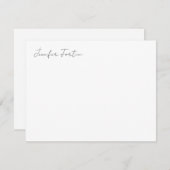 Calligrafie Elegant Black & White Plain Simple Notitiekaartje (Voorkant / Achterkant)