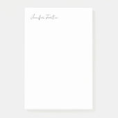 Calligrafie Elegant Black & White Plain Simple Post-it® Notes (Voorkant)