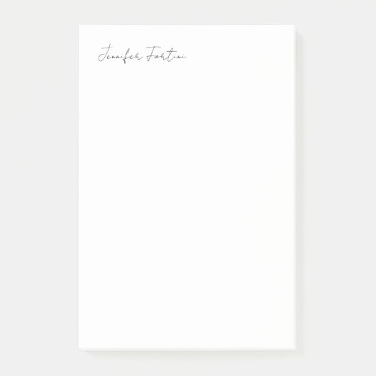 Calligrafie Elegant Black & White Plain Simple Post-it® Notes (Voorkant)