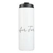 Calligrafie Elegant Black & White Plain Simple Thermosbeker (Voorkant)