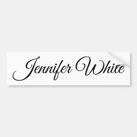 Calligrafie Elegant Black & White Retro Bumpersticker (Voorkant)