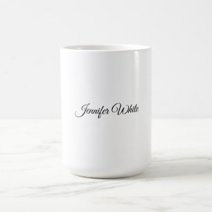 Calligrafie Elegant Black & White Retro Koffiemok