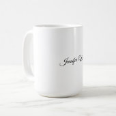Calligrafie Elegant Black & White Retro Koffiemok (Voorkant links)