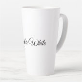 Calligrafie Elegant Black & White Retro Latte Mok (Rechterhoek)