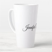 Calligrafie Elegant Black & White Retro Latte Mok (Linkerhoek)