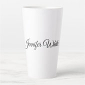 Calligrafie Elegant Black & White Retro Latte Mok (Voorkant)