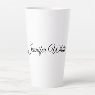 Calligrafie Elegant Black & White Retro Latte Mok