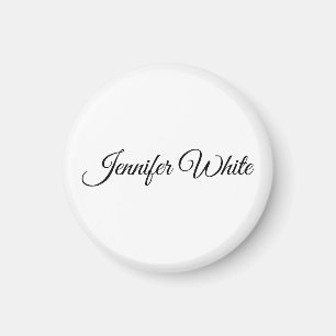 Calligrafie Elegant Black & White Retro Magneet