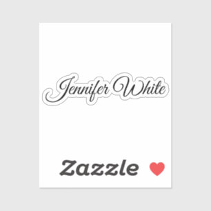 Calligrafie Elegant Black & White Retro Sticker