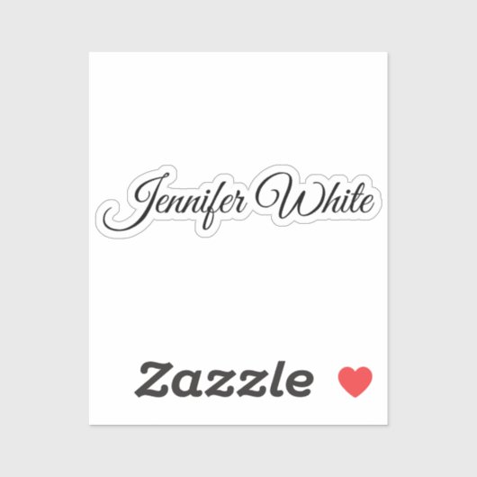 Calligrafie Elegant Black & White Retro Sticker (Vel)