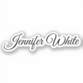 Calligrafie Elegant Black & White Retro Sticker (Voorkant)