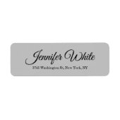 Calligrafie Elegant Bold Retro Gray Etiket (Voorkant)