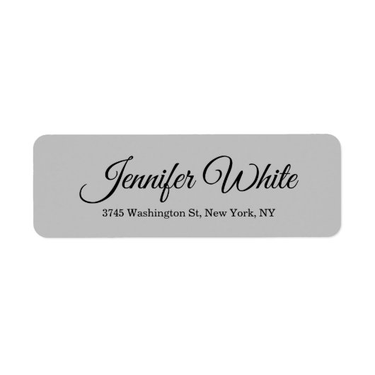 Calligrafie Elegant Bold Retro Gray Etiket (Voorkant)
