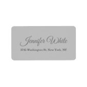 Calligrafie Elegant Bold Retro Gray Etiket (Voorkant)