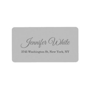Calligrafie Elegant Bold Retro Gray Etiket