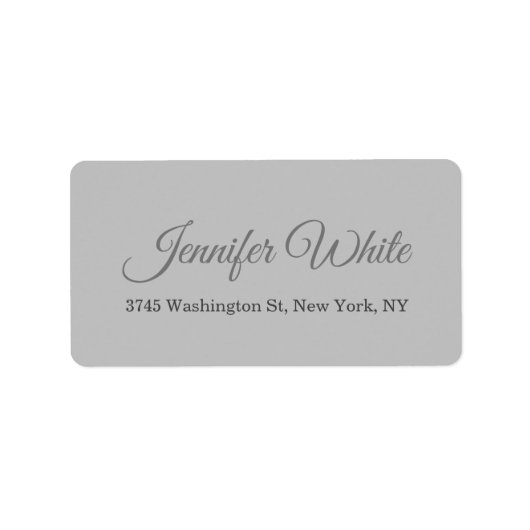 Calligrafie Elegant Bold Retro Gray Etiket (Voorkant)