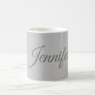 Calligrafie Elegant Bold Retro Gray Jouw naam Koffiemok